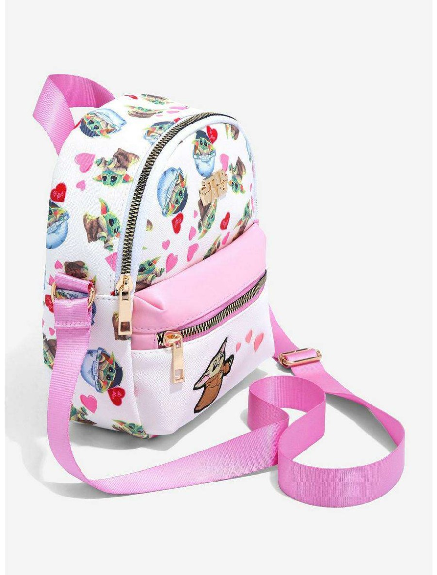 Mini Backpacks * | Star Wars The Mandalorian Grogu Hearts Crossbody Bag Boxlunch Exclusive