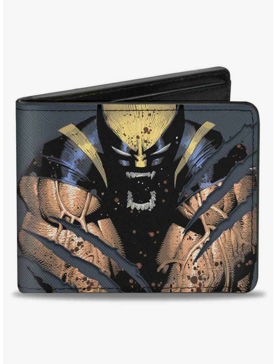 Wallets * | Boxlunch Marvel X-Men Wolverine Clawing Pose Splatter Bifold Wallet