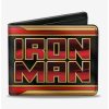 Wallets * | Boxlunch Marvel Iron Man Text Arc Reactor Bi-Fold Wallet