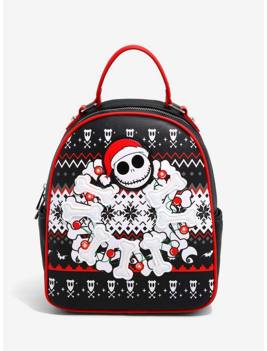 Backpacks * | Our Universe Disney The Nightmare Before Christmas Jack Skellington Christmas Sweater Mini Backpack Boxlunch Exclusive