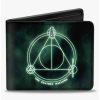 Wallets * | Boxlunch Harry Potter The Deathly Hallows Cloak Stone Wand Trinity Bifold Wallet