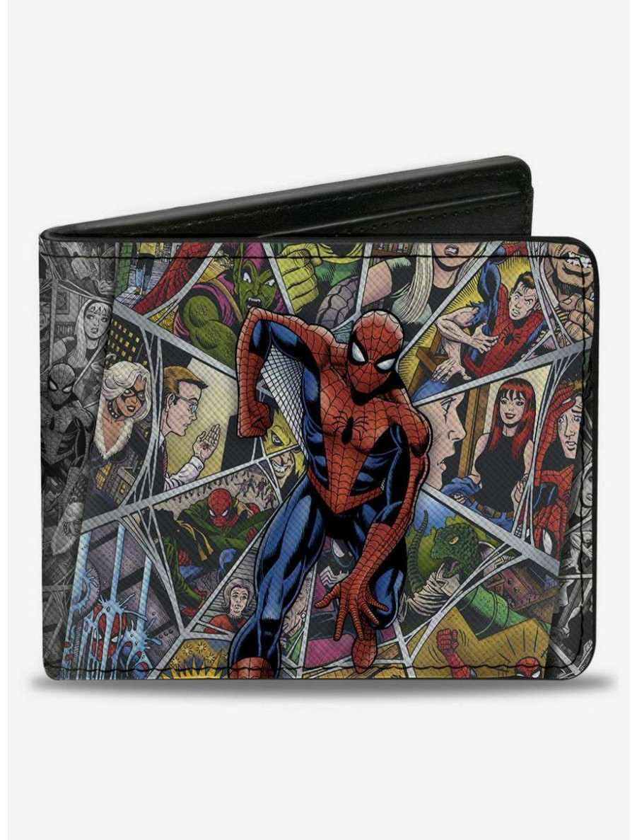 Wallets * | Boxlunch Marvel Spider-Man Beyond Amazing Character Collage Bifold Wallet