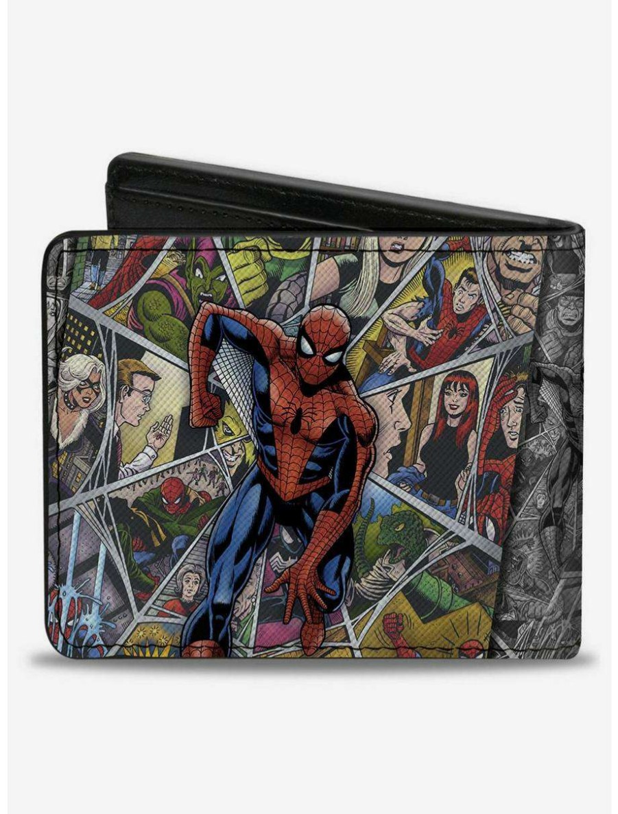 Wallets * | Boxlunch Marvel Spider-Man Beyond Amazing Character Collage Bifold Wallet