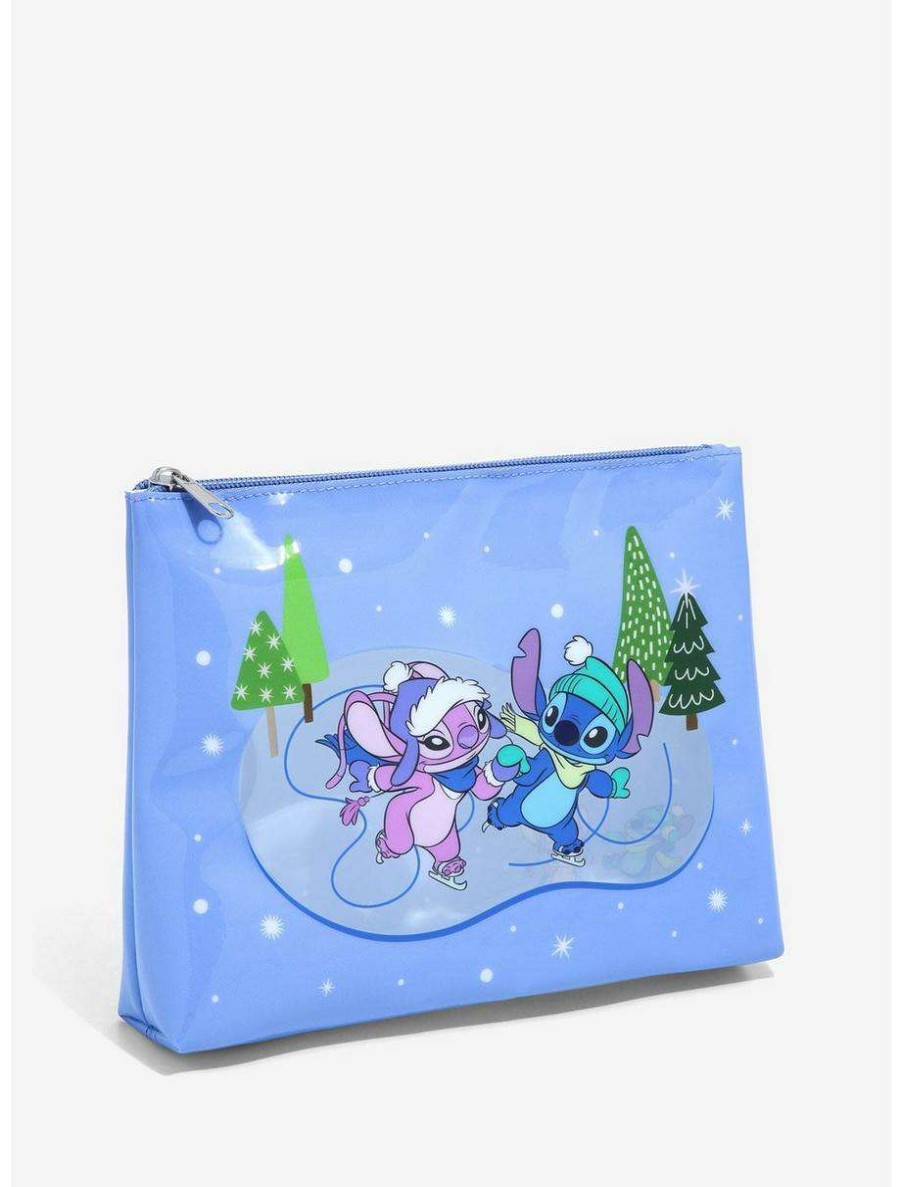 Cosmetic Bags * | Disney Lilo & Stitch Stitch & Angel Winter Cosmetic Bag Boxlunch Exclusive