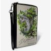 Wallets * | Boxlunch Harry Potter Slytherin Floral Sketch Zip Around Wallet