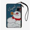 Wallets * | Boxlunch Frosty Snowman Original Canvas Zip Clutch Wallet