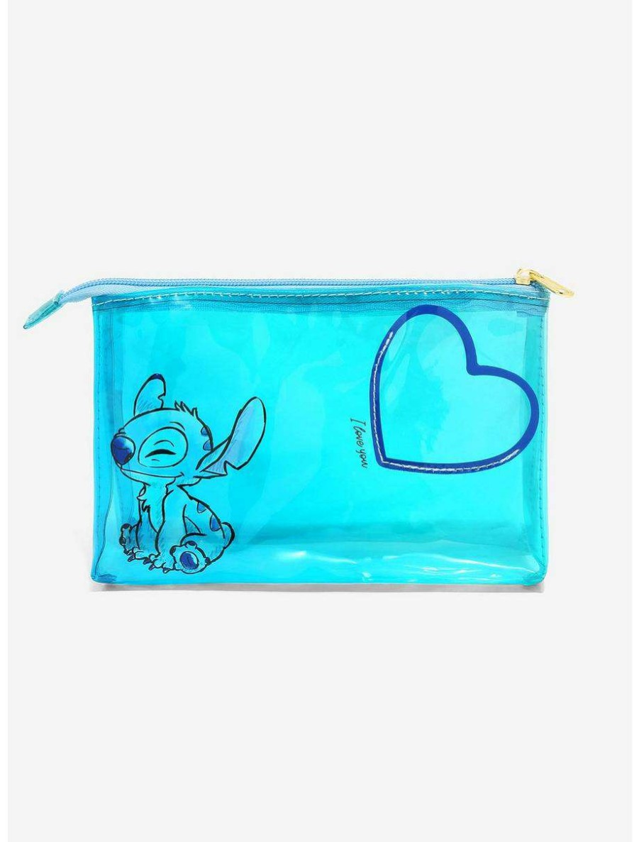 Cosmetic Bags * | Boxlunch Disney Lilo & Stitch Heart Frame Pencil Case