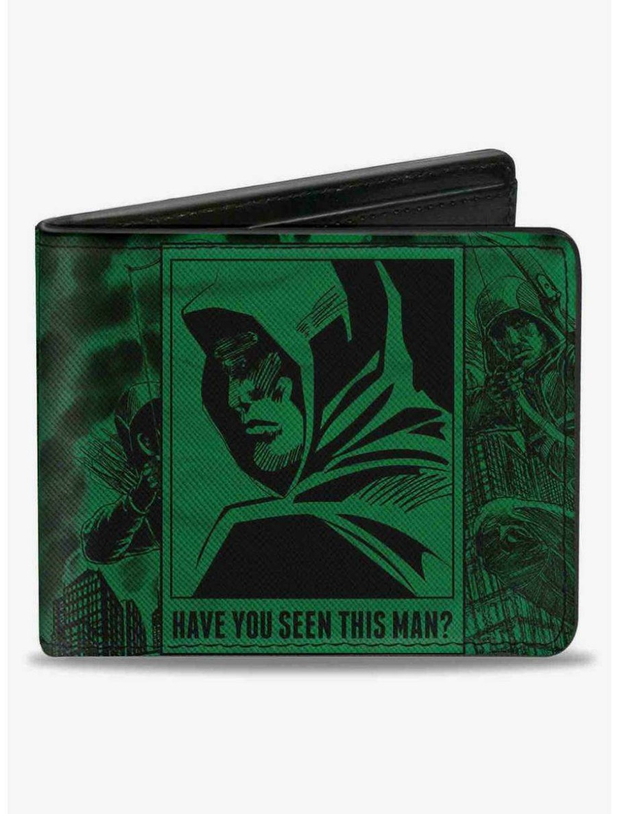 Wallets * | Boxlunch Dc Comics Arrow Profile Poses Have You Seen This Man? Bifold Wallet