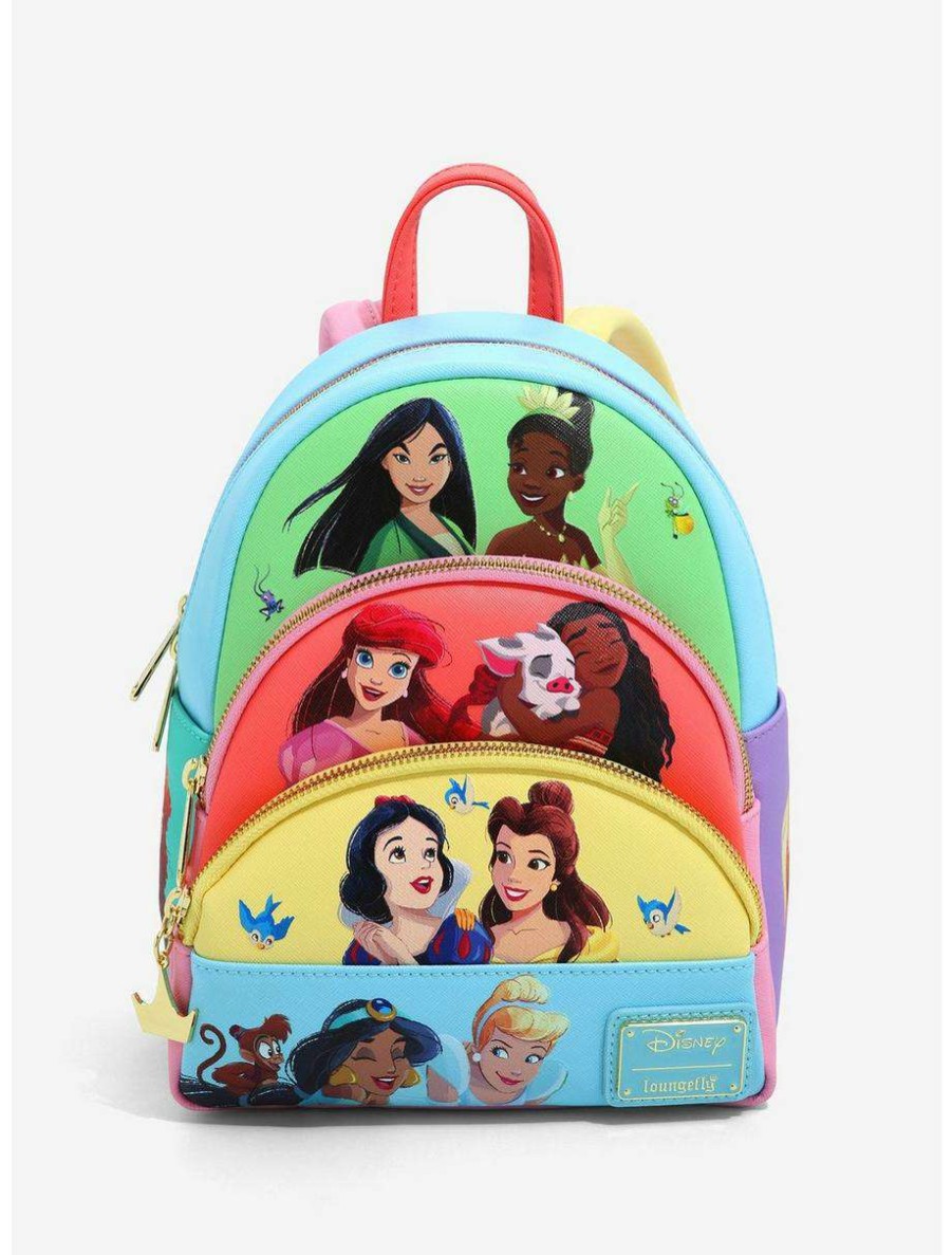 Mini Backpacks * | Boxlunch Loungefly Disney Princess Panel Portraits Mini Backpack