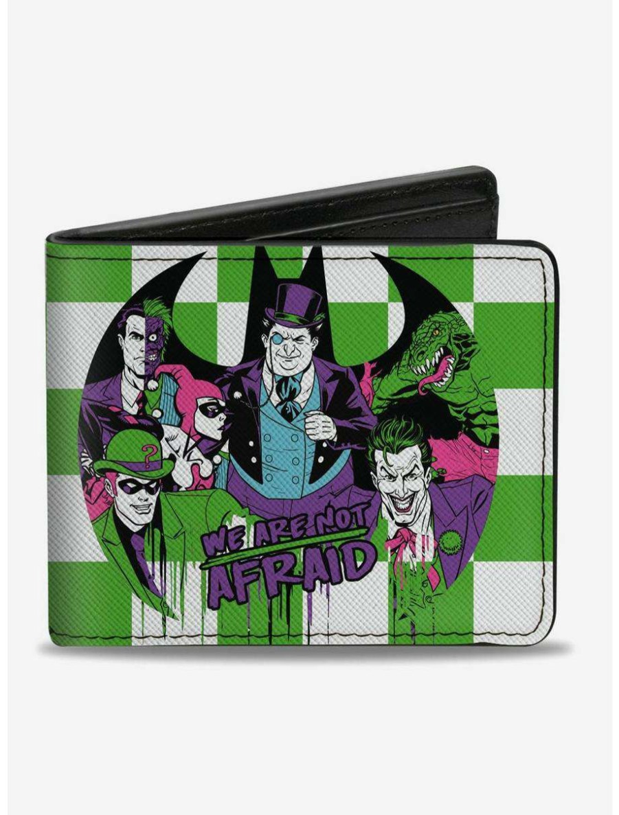 Wallets * | Boxlunch Dc Comics Batman Villains Checker Bifold Wallet