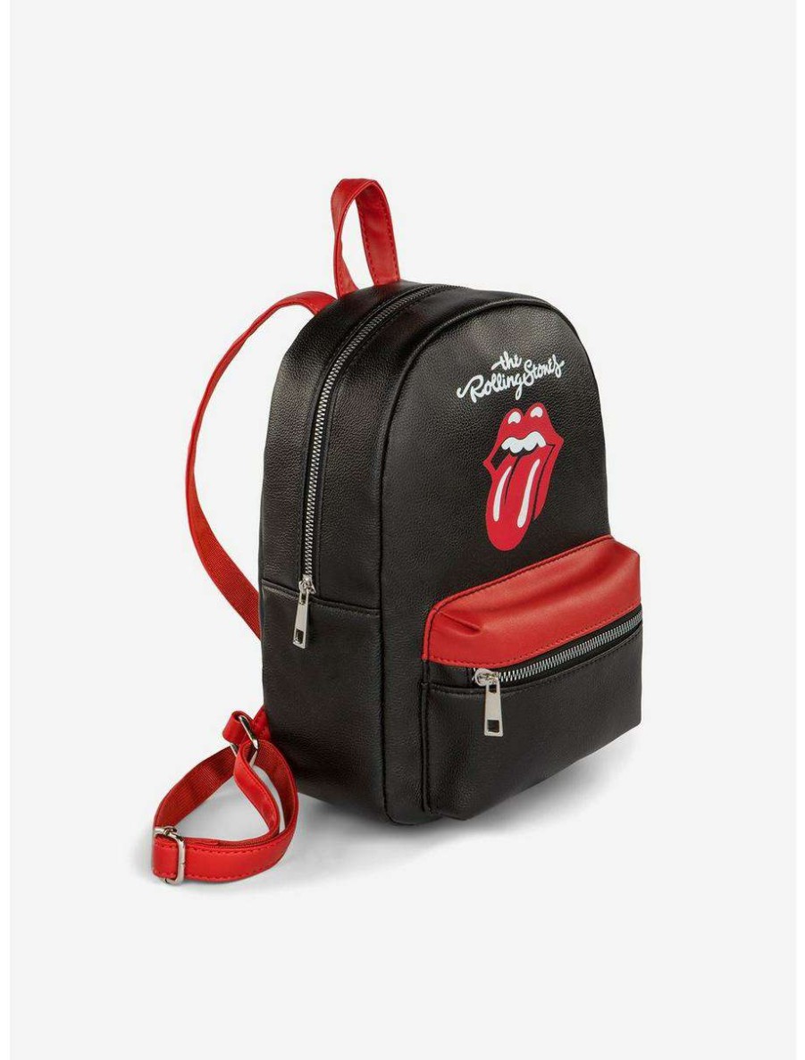 Backpacks * | Boxlunch Bugatti Rolling Stones Vegan Leather Mini Backpack Black