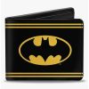 Wallets * | Boxlunch Dc Comics Batman Shield Double Stripe Bifold Wallet