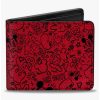 Wallets * | Boxlunch Disney Mickey Mouse Icon Doodles Collage Bifold Wallet