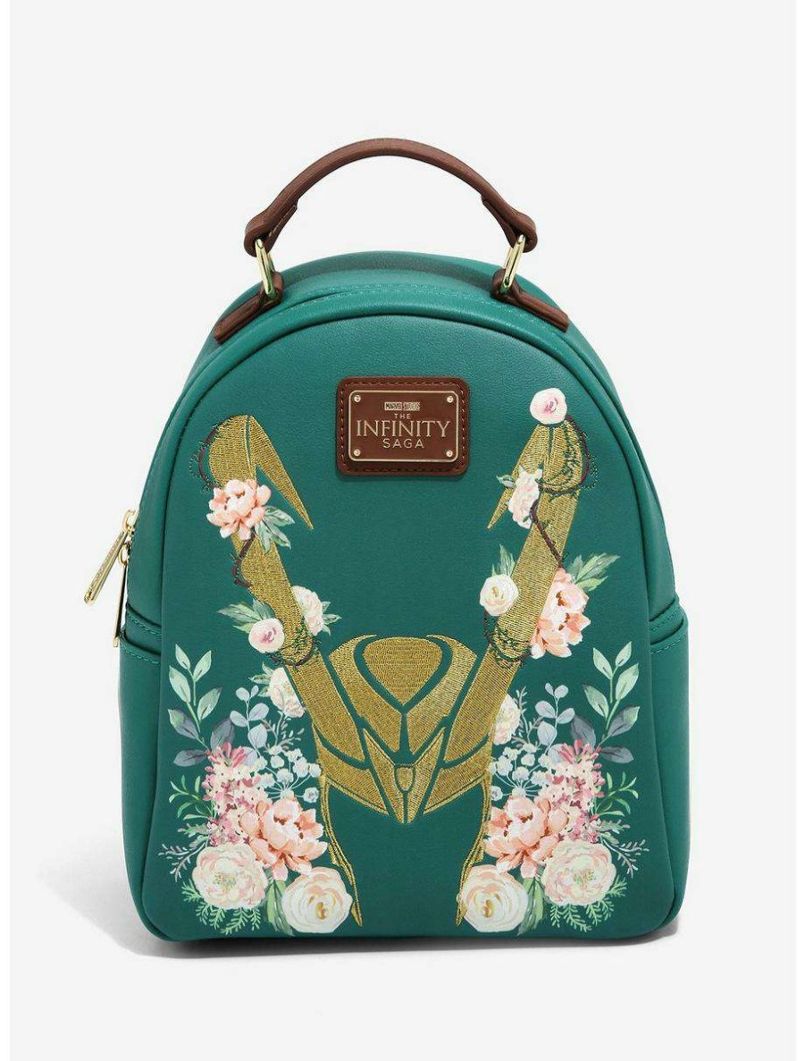 Backpacks * | Loungefly Marvel Loki Floral Mini Backpack Boxlunch Exclusive