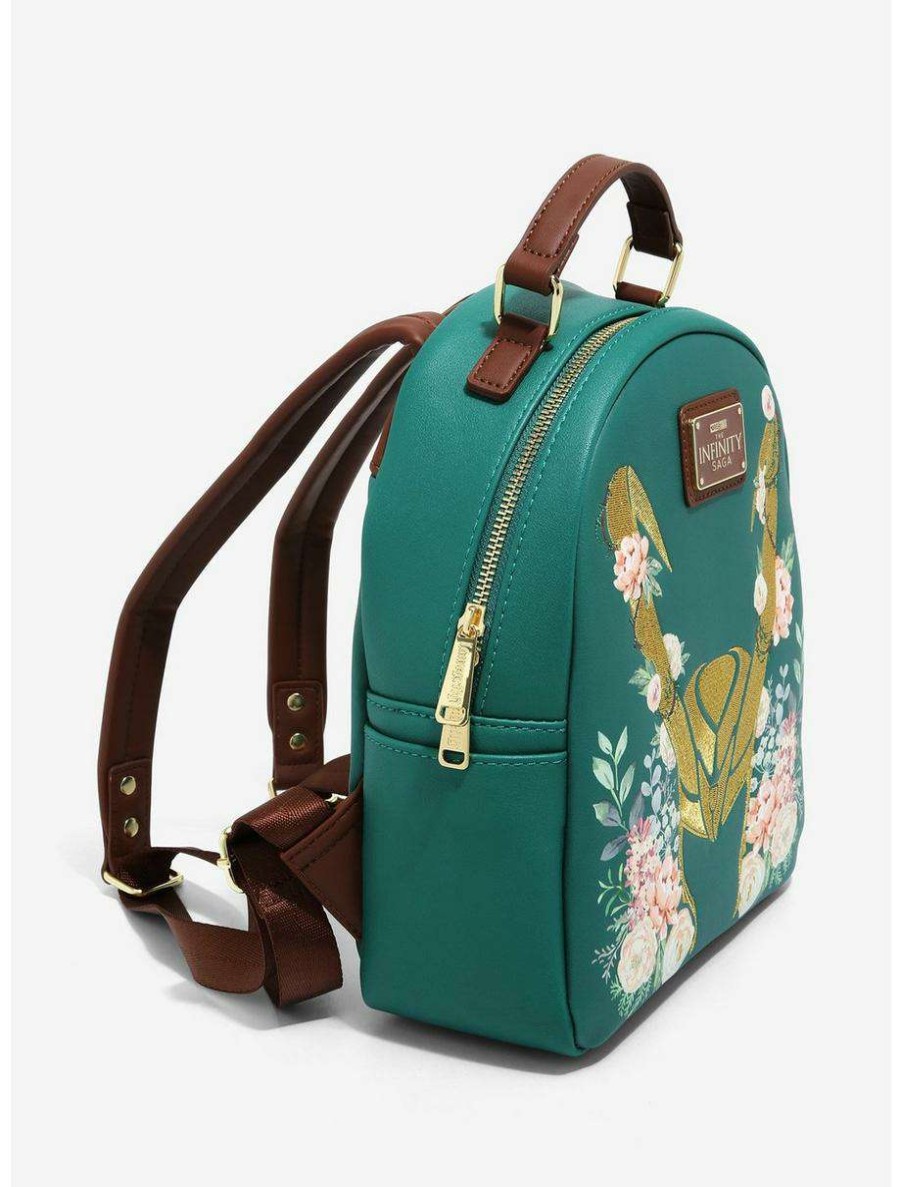 Backpacks * | Loungefly Marvel Loki Floral Mini Backpack Boxlunch Exclusive