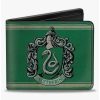 Wallets * | Boxlunch Harry Potter Slytherin Crest Stripe Weathered Bifold Wallet