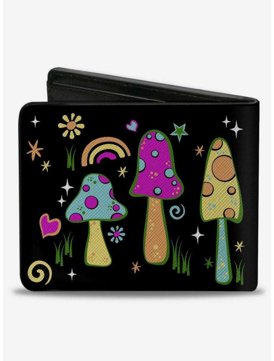 Wallets * | Boxlunch Mushroom Shroomy Vibrant Garden Bifold Wallet