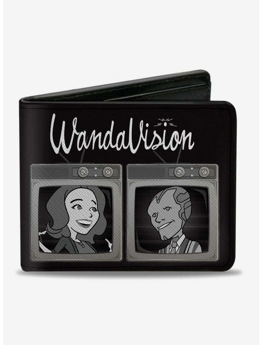 Wallets * | Boxlunch Marvel Wandavision Cartoon Scarlet Witch And Vision Block Bifold Wallet