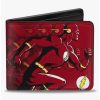 Wallets * | Boxlunch Dc Comics The Flash Running Pose Bolts Trails Bifold Wallet