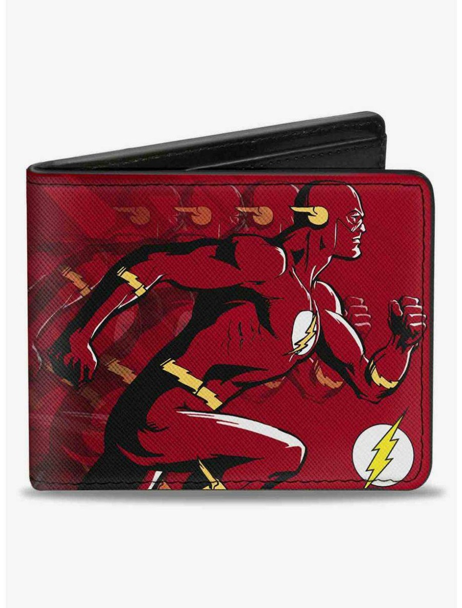 Wallets * | Boxlunch Dc Comics The Flash Running Pose Bolts Trails Bifold Wallet