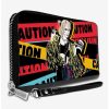 Wallets * | Boxlunch Dc Comics Birds Of Prey Harley Quinn Caution Hammer Pose Womens Zip Around Wallet