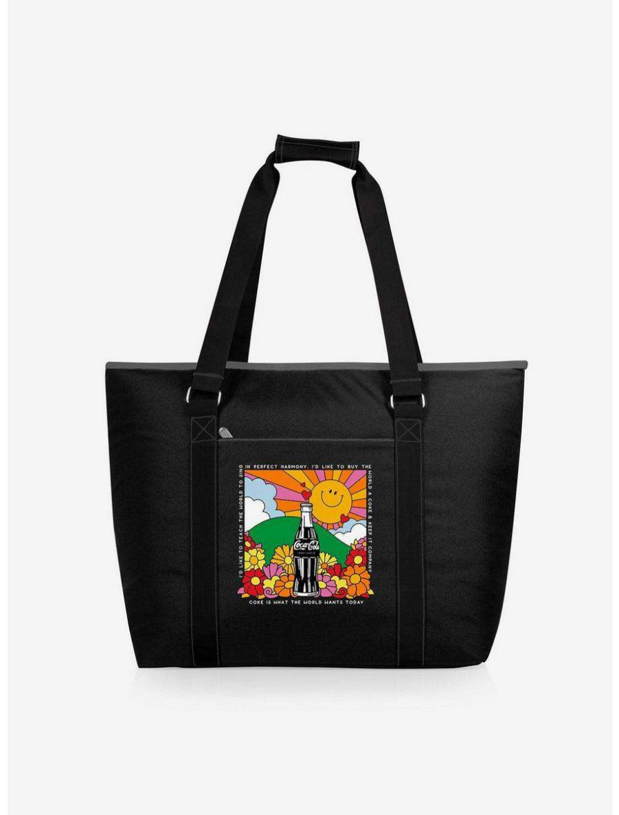 Lunchboxes * | Boxlunch Coke Unity Tahoe Xl Cooler Tote Bag Black