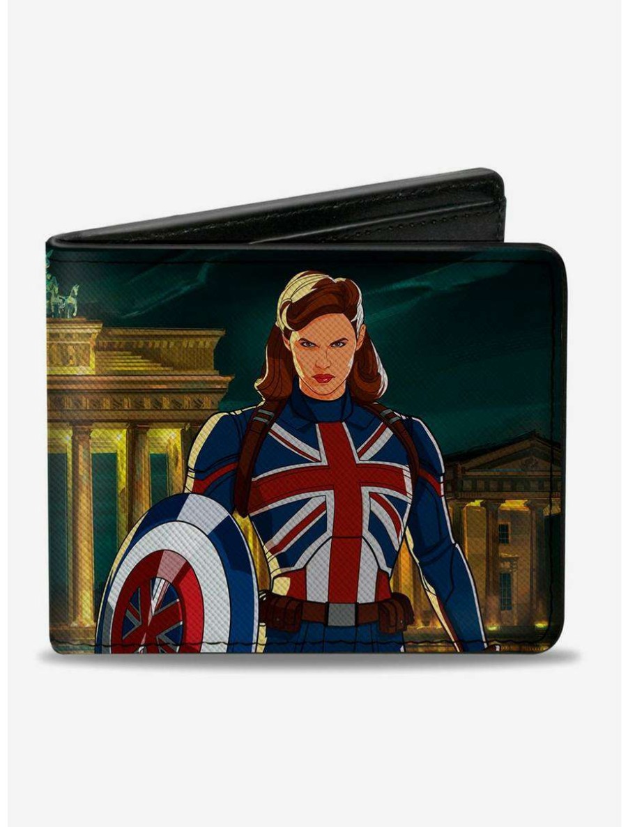 Wallets * | Boxlunch Marvel What If…? Captain Carter Shield Bifold Wallet