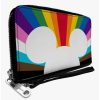 Wallets * | Boxlunch Disney Mickey Mouse Pride Ears Icon Rays Rainbow Zip Around Wallet