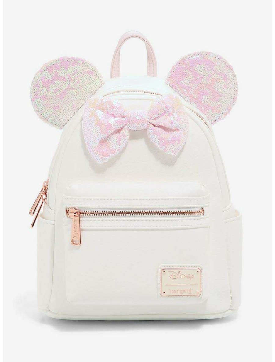 Backpacks * | Loungefly Disney Minnie Mouse Iridescent Sequin Mini Backpack Boxlunch Exclusive