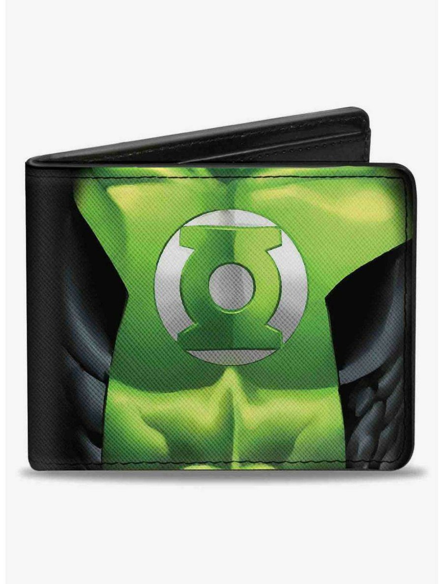 Wallets * | Boxlunch Dc Comics Lantern Chest Logo Bifold Wallet