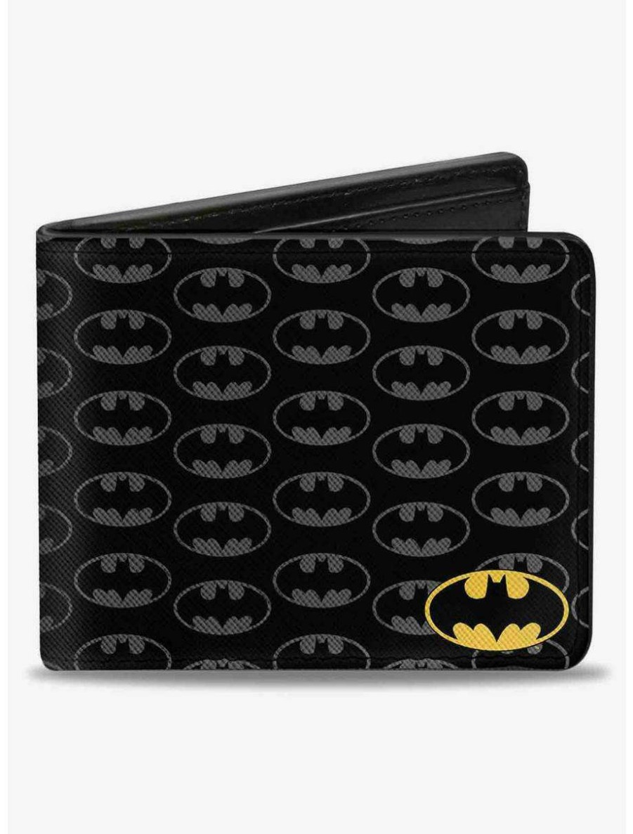 Wallets * | Boxlunch Dc Comics Bat Signal Corner Monogram Bifold Wallet