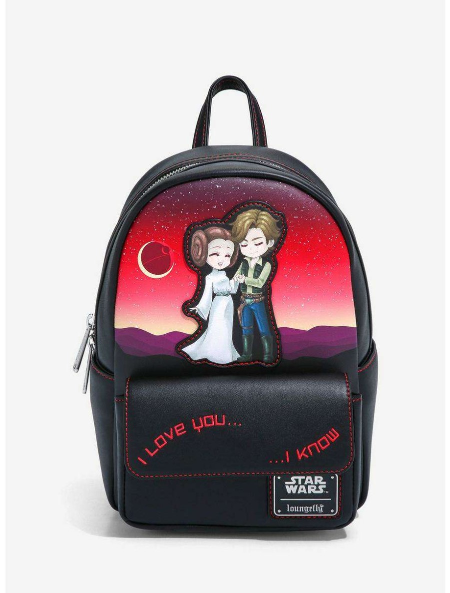 Backpacks * | Loungefly Star Wars Princess Leia & Han Solo I Love You Mini Backpack Boxlunch Exclusive