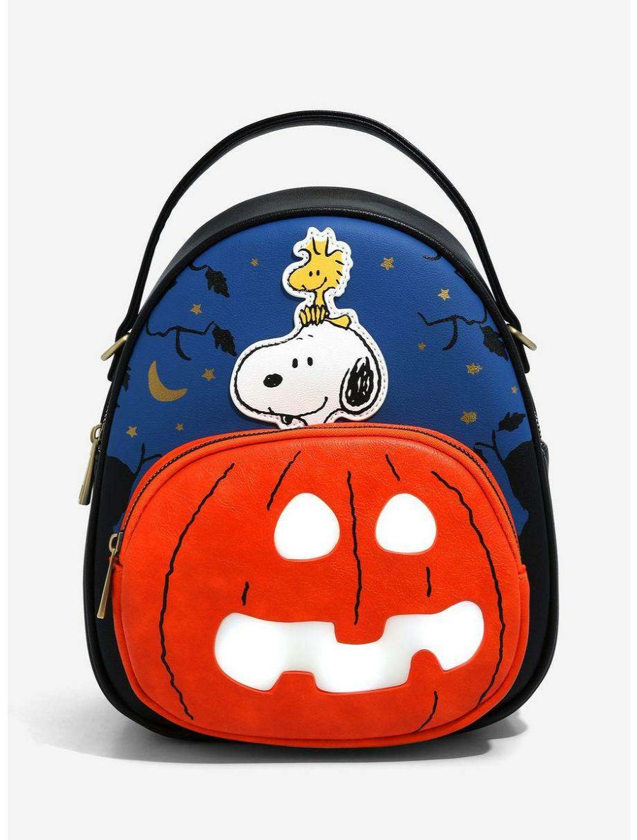 Mini Backpacks * | Peanuts Snoopy & Woodstock The Great Pumpkin Convertible Light-Up Mini Backpack Boxlunch Exclusive