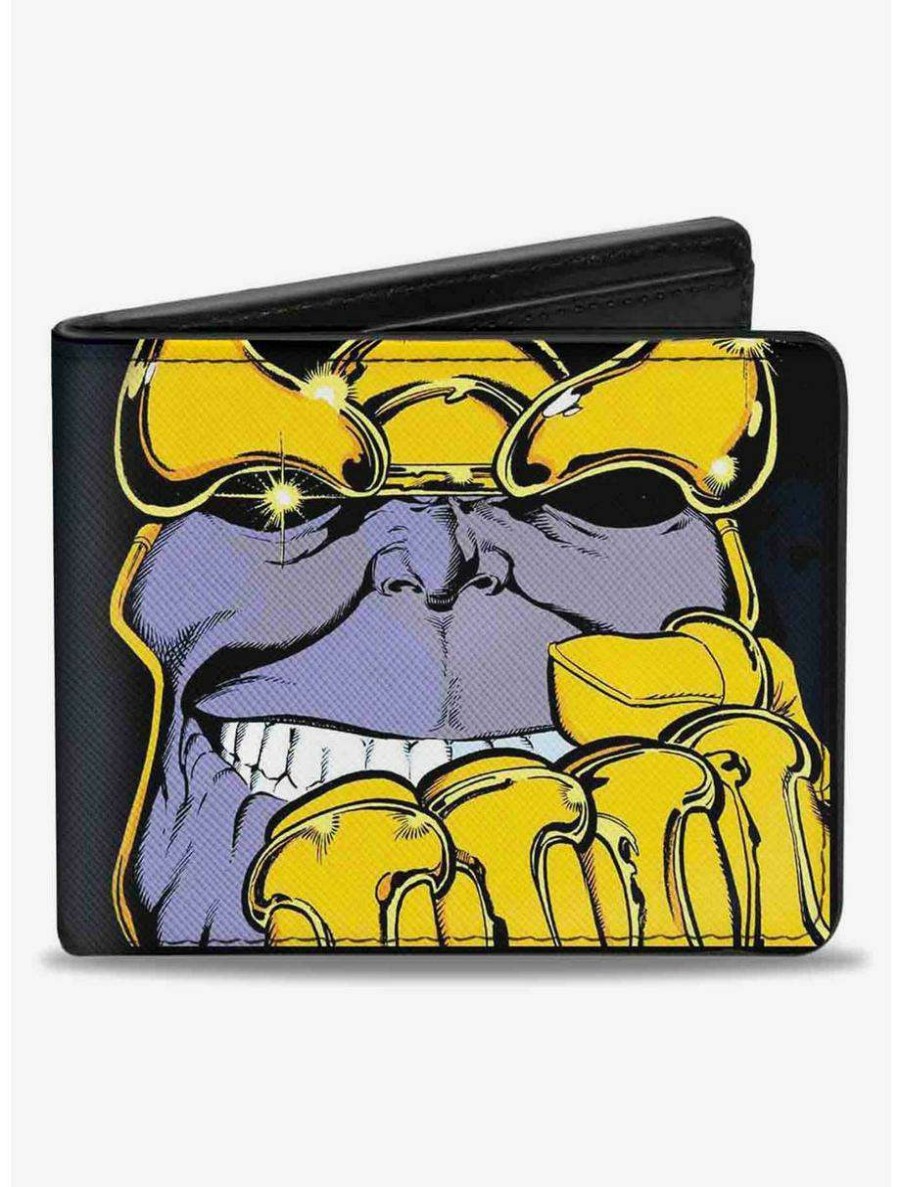 Wallets * | Boxlunch Marvel Thanos Raised Fist Pose Lavender Bifold Wallet