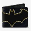 Wallets * | Boxlunch Dc Comics Batman Black And White Bat Logo Close Up Bi-Fold Wallet