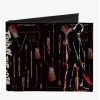 Wallets * | Boxlunch Friday The 13Th Jason Machete Pose Bloody Tools Canvas Bifold Wallet