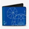 Wallets * | Boxlunch Disney Mickey Mouse Kaleidoscope Blueprint Bifold Wallet