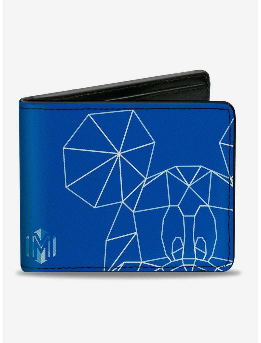 Wallets * | Boxlunch Disney Mickey Mouse Kaleidoscope Blueprint Bifold Wallet