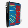 Wallets * | Boxlunch Dc Comics Superman Shield Find Your Power Zip Around Wallet