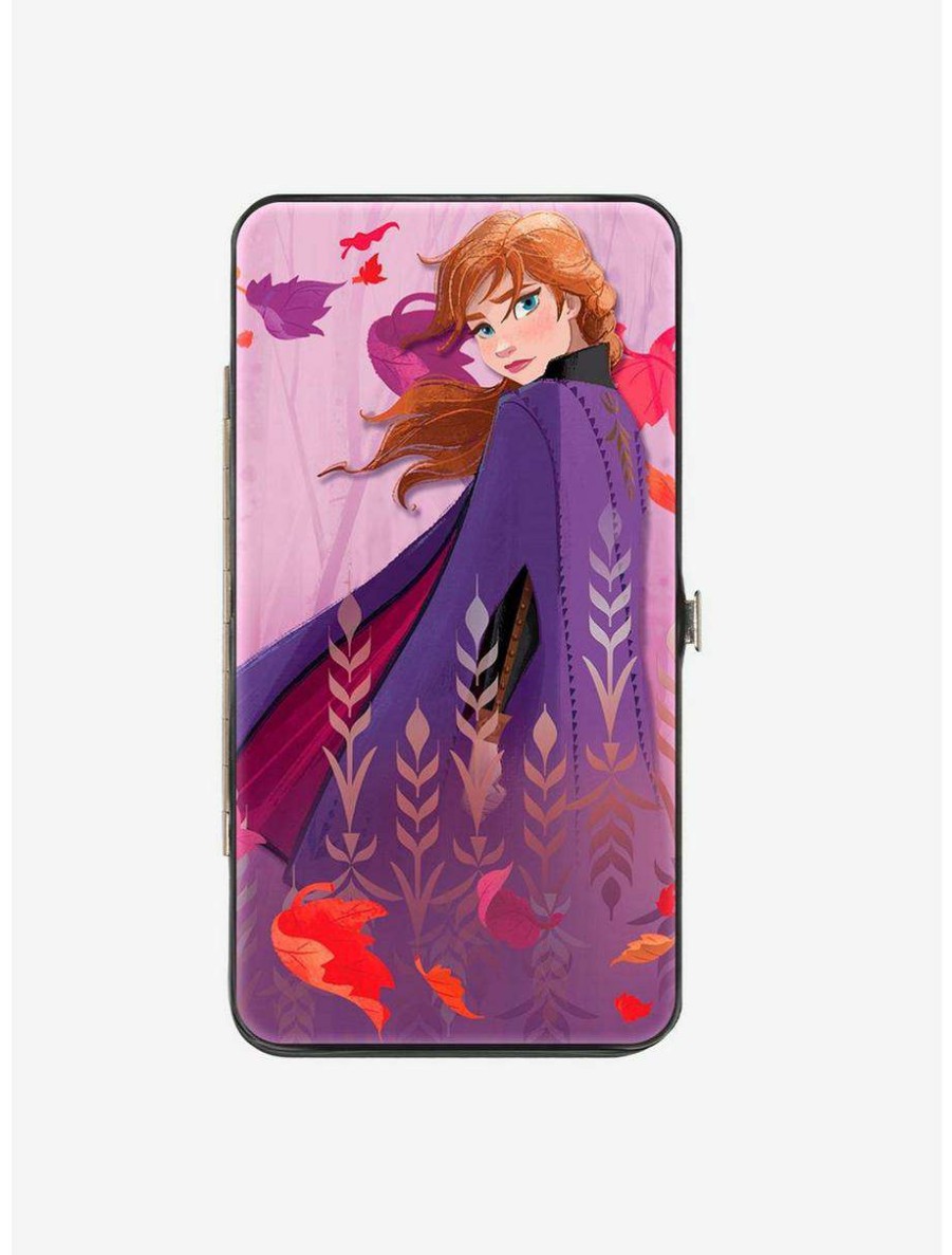 Wallets * | Boxlunch Disney Frozen 2 Anna Swirling Leaves Pose Hinge Wallet