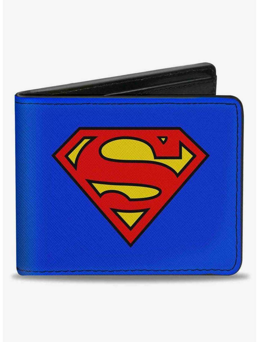 Wallets * | Boxlunch Dc Comics Superman Shield Bifold Wallet