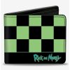 Wallets * | Boxlunch Rick And Morty Rick Running Checker Bifold Wallet