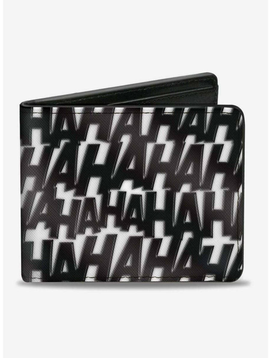 Wallets * | Boxlunch Dc Comics Joker Laugh Ha Ha Ha White Black Bifold Wallet