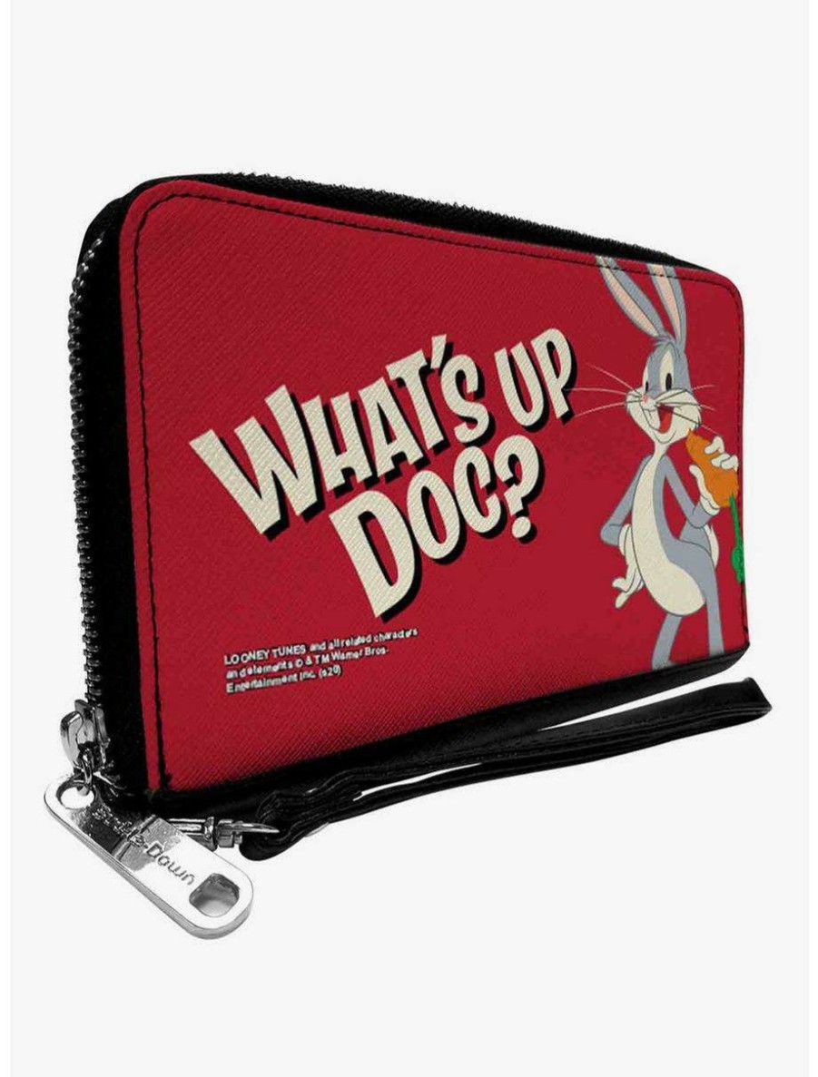 Wallets * | Boxlunch Looney Tunes Bugs Bunny Whats Up Doc Carrot Pose Zip Around Wallet