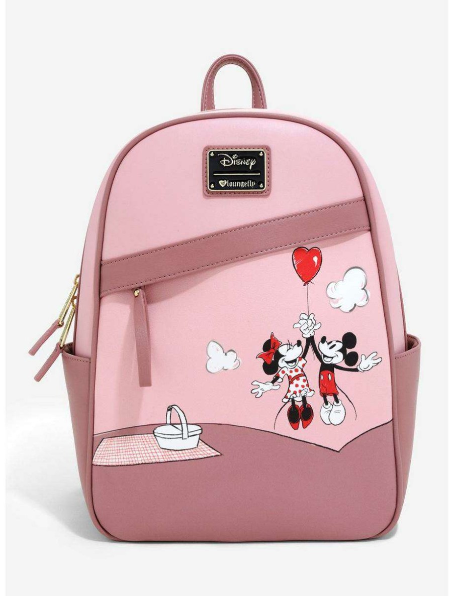 Backpacks * | Loungefly Disney Mickey Mouse And Minnie Mouse Balloon Mini Backpack Boxlunch Exclusive