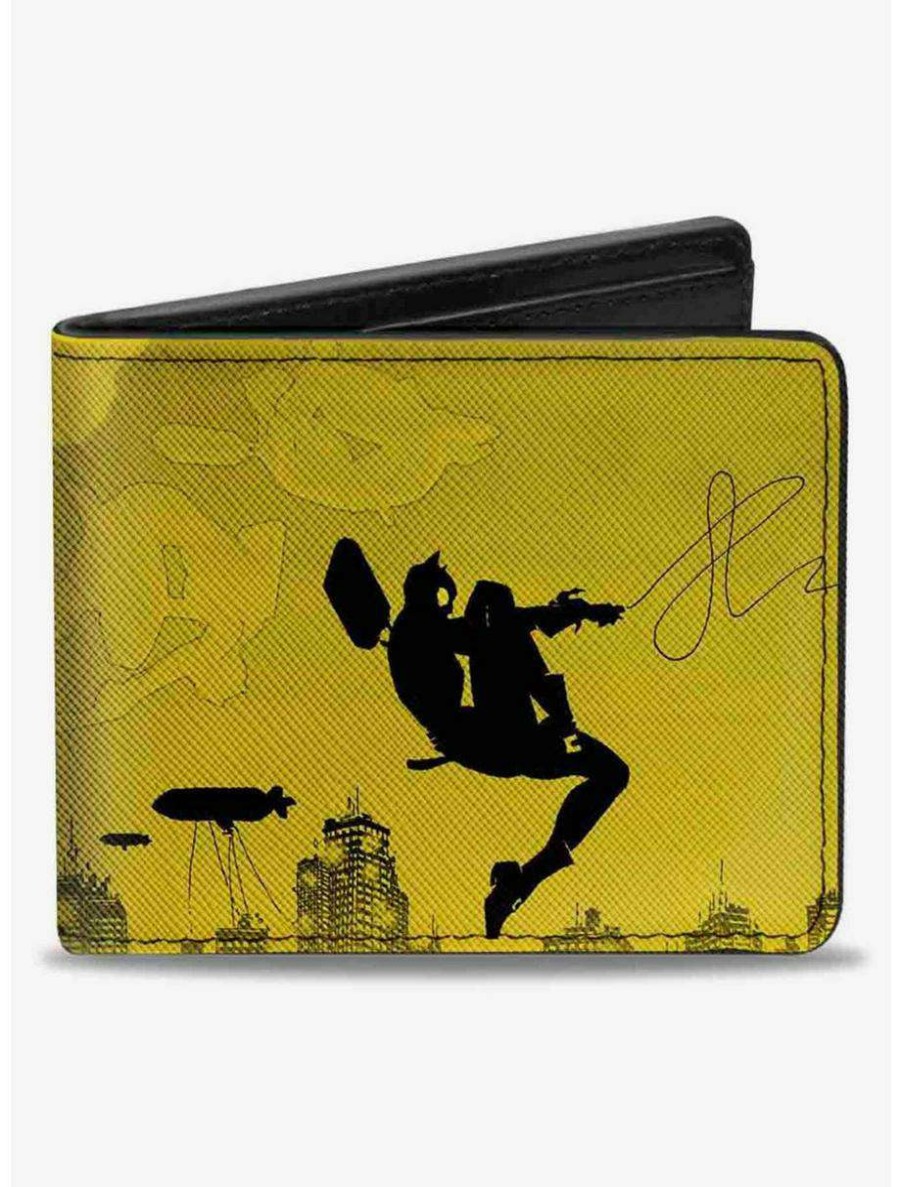 Wallets * | Boxlunch Dc Comics Batman Catwoman Skyline Chase Silhouettes Bifold Wallet