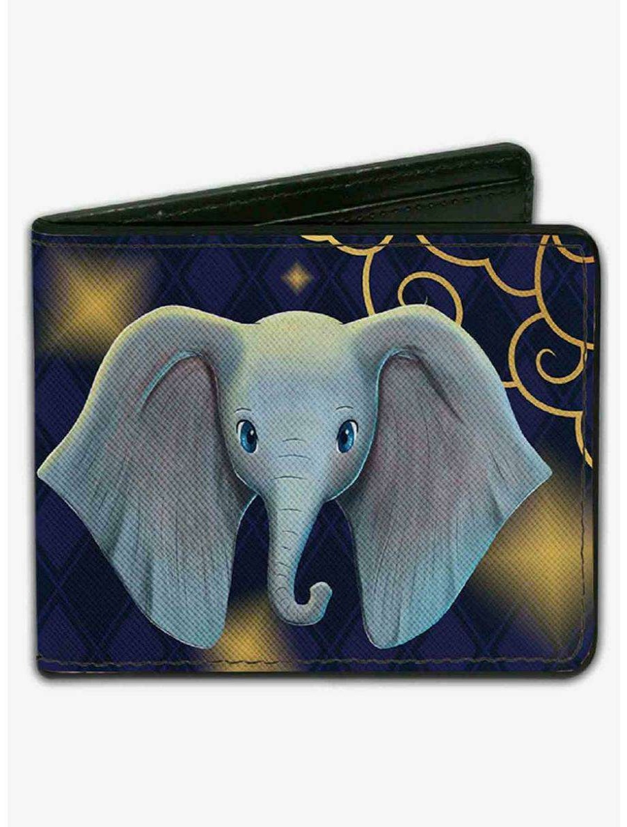 Wallets * | Boxlunch Disney Dumbo Face Dreamland Diamond Checker Bifold Wallet