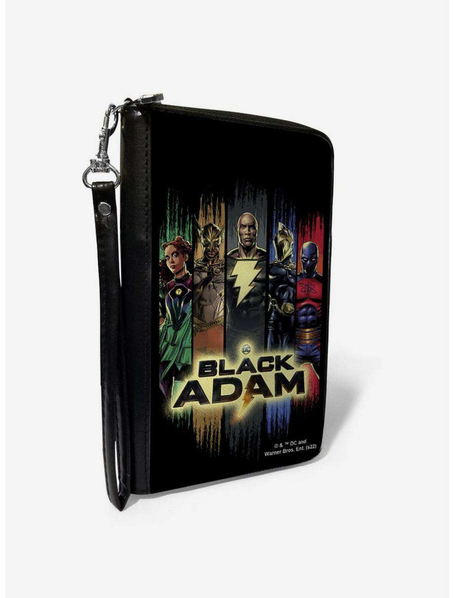 Wallets * | Boxlunch Dc Comics Black Adam And Justice Society Group Pose With Logo Zip Around Wallet