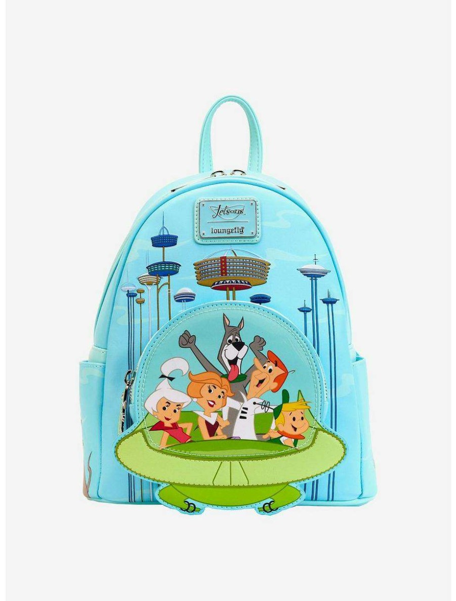 Backpacks * | Boxlunch Loungefly The Jetsons Group Portrait Spaceship Mini Backpack