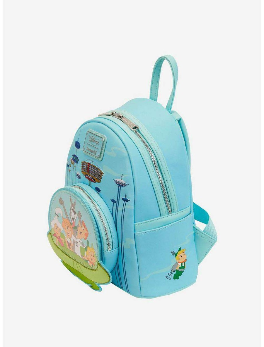 Backpacks * | Boxlunch Loungefly The Jetsons Group Portrait Spaceship Mini Backpack